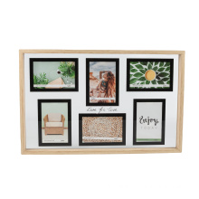 Low priceprofessional made collage wooden MDF Multi-photo frame for wall with silk screen